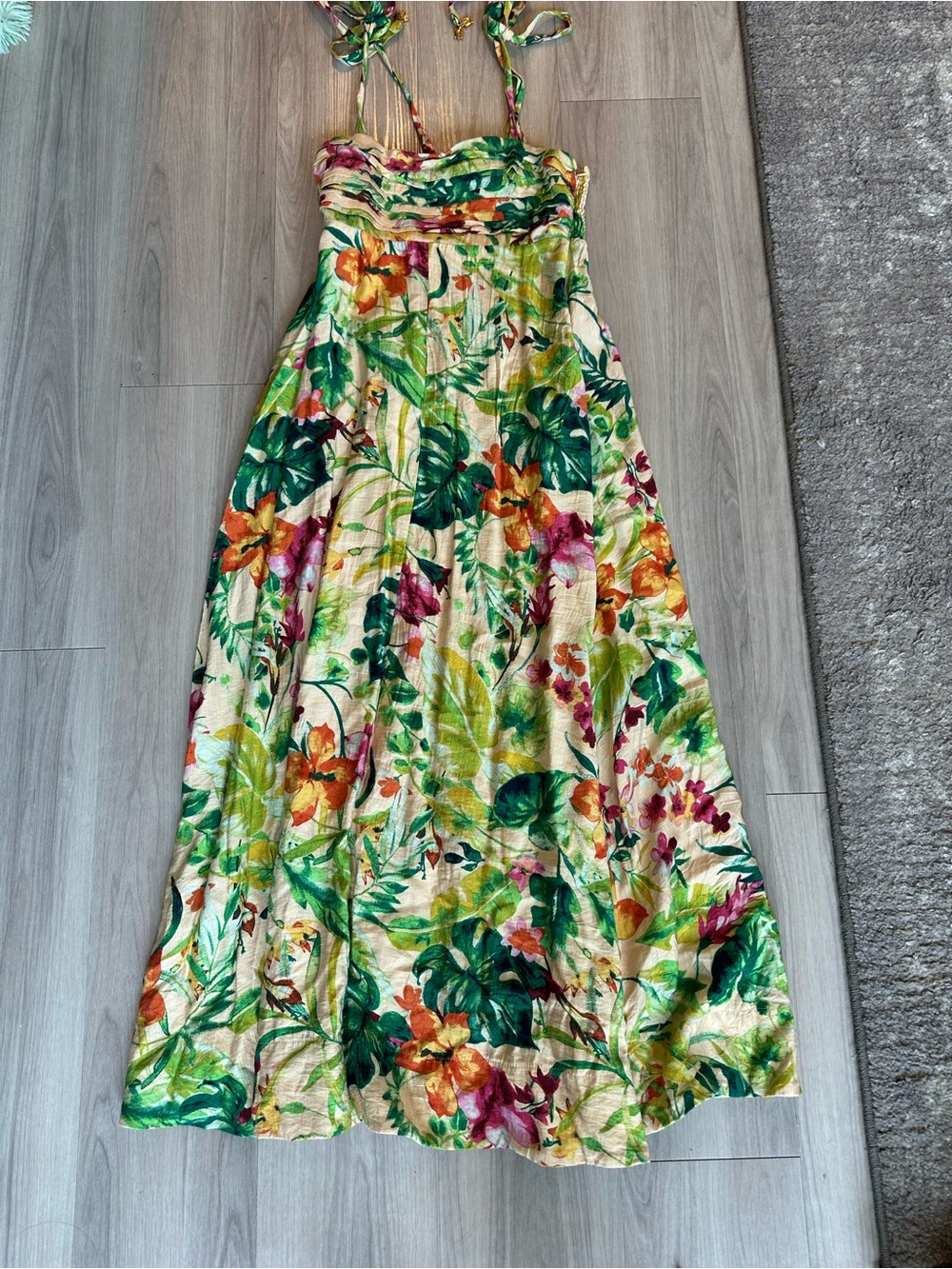 Taylor Floral Multicolor Tropical Maxi dress size small
